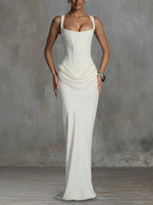 Almudena - Vestido maxi de escote cuadrado